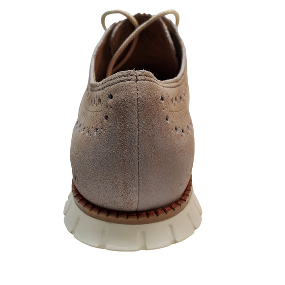 Cole Haan Mens Shoes Zerogrand Leather Wing Tip Brogue Oxfords Warm Stucco - Picture 4 of 7